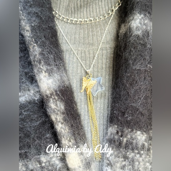 Alquimia Gold and Silver Butterfly layered Necklace - Picture 1 of 3